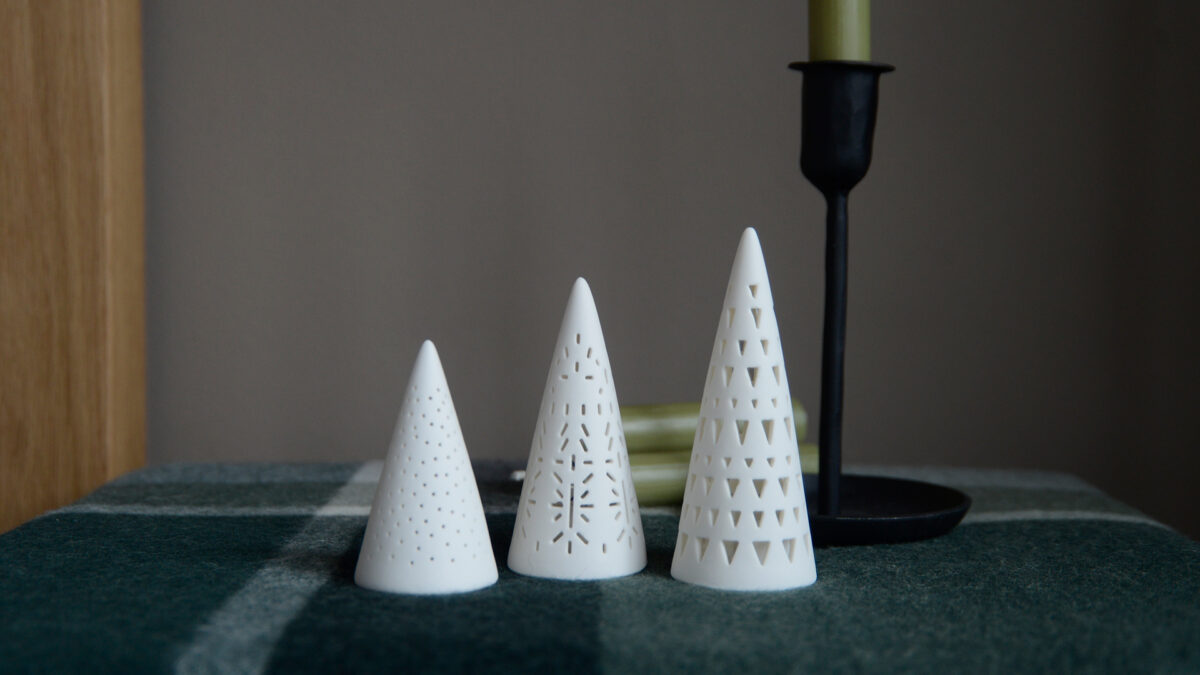 decorative porcelain light up trees shown unlit
