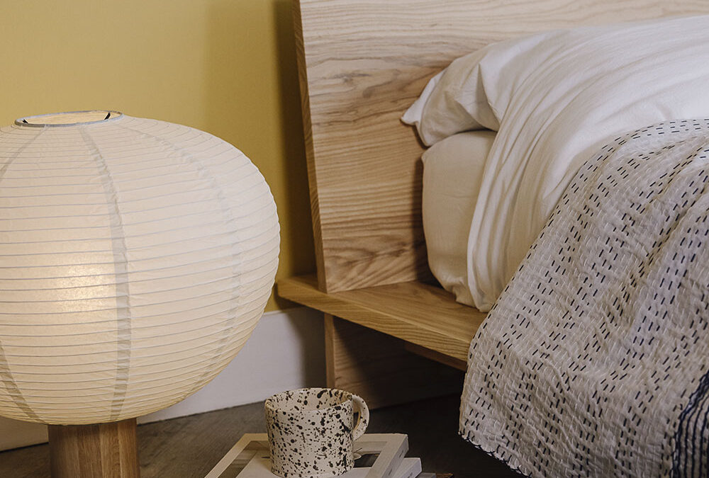 Balloon Shade Lamp with Solid Oak Base - Image 2