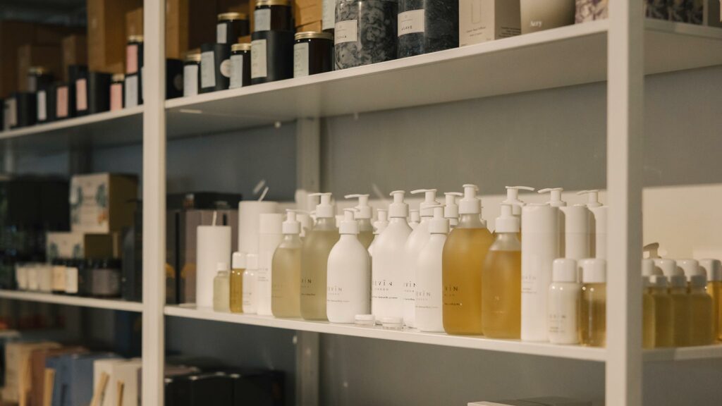 Natural Bed company toiletries and scented candles