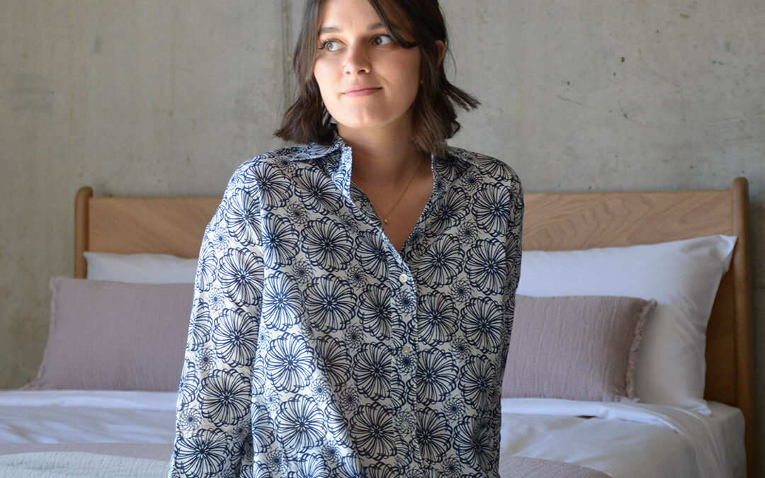 Navy Blue Patterned Tunic