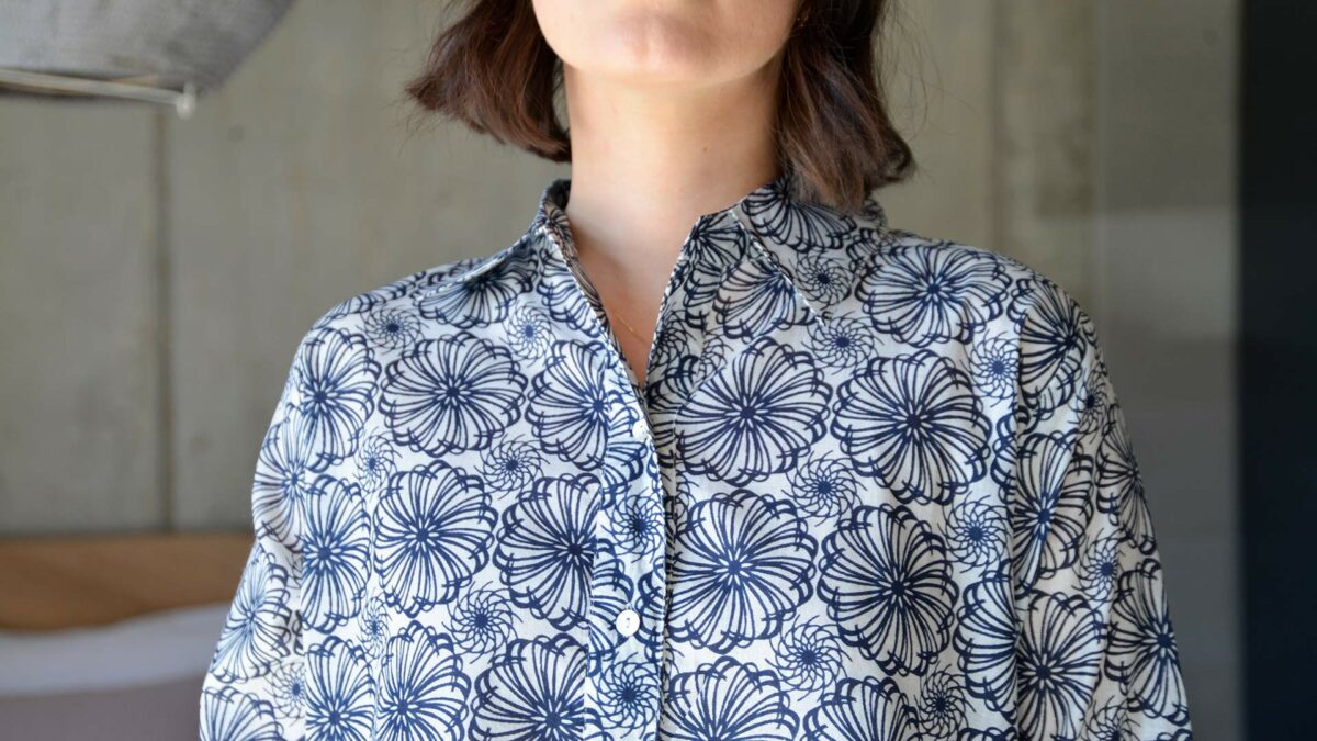 Navy Blue and White Tunic Detail