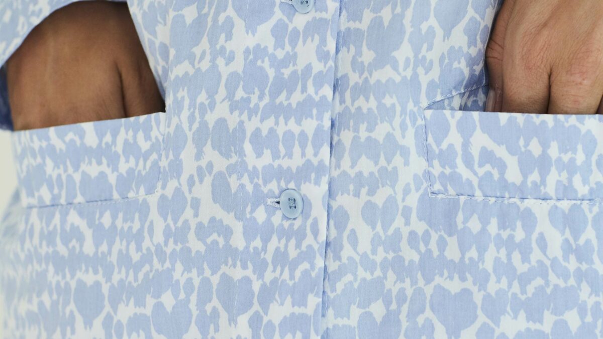 Nightwear PJ Set Blue Bird pocket detail