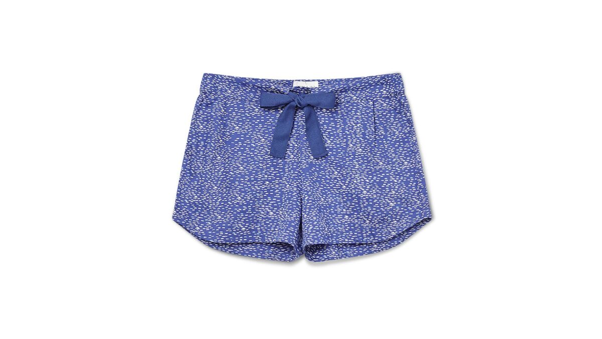 sleep shorts - blue printed cotton