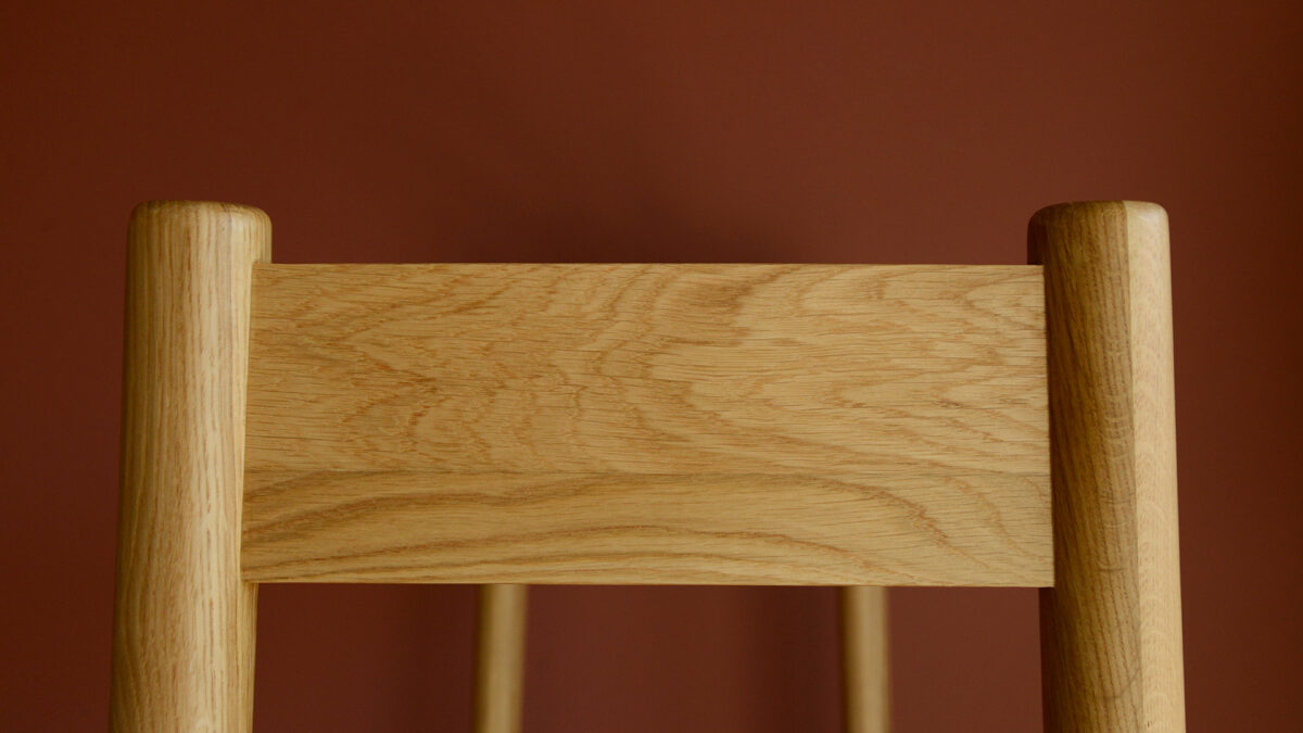 Oak Open Wardrobe Spindle Side Top View
