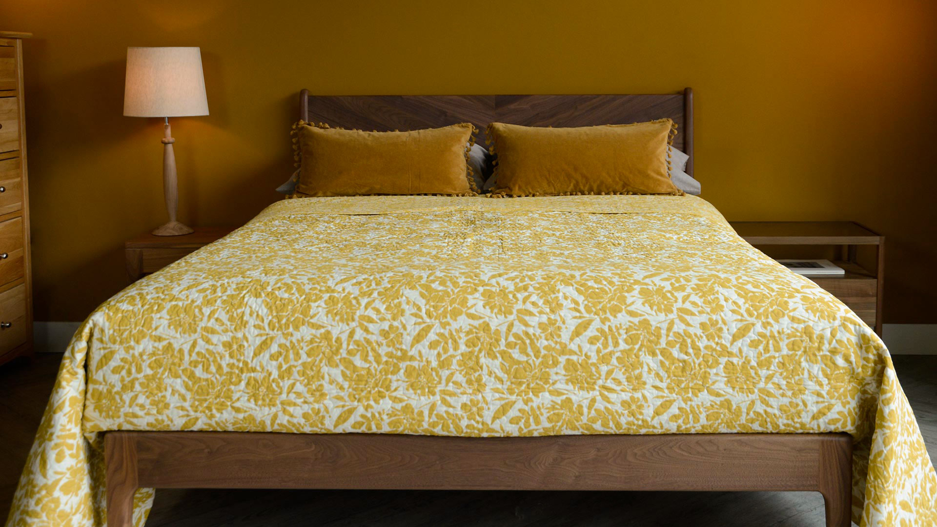 Ochre quilted bed throw best sale