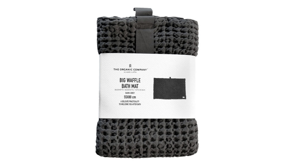 Organic-Cotton-Bath-Mat-Dark-Grey-Waffle