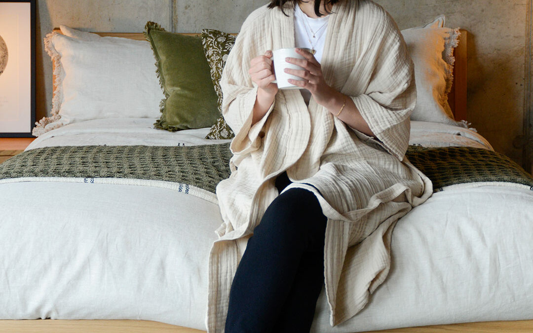 Organic Cotton Robes Stone PORTRAIT