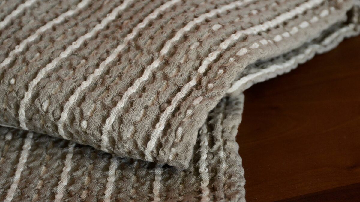 Organic Cotton Waffle Stripe Towels - Image 5