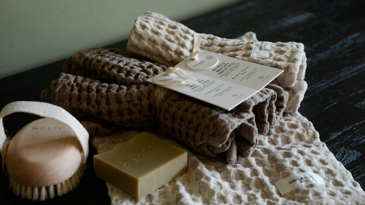 organic cotton waffle weave wash cloths