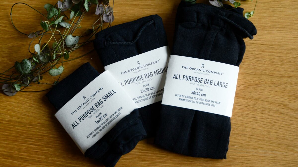 Organic Reusable Bags Black Set