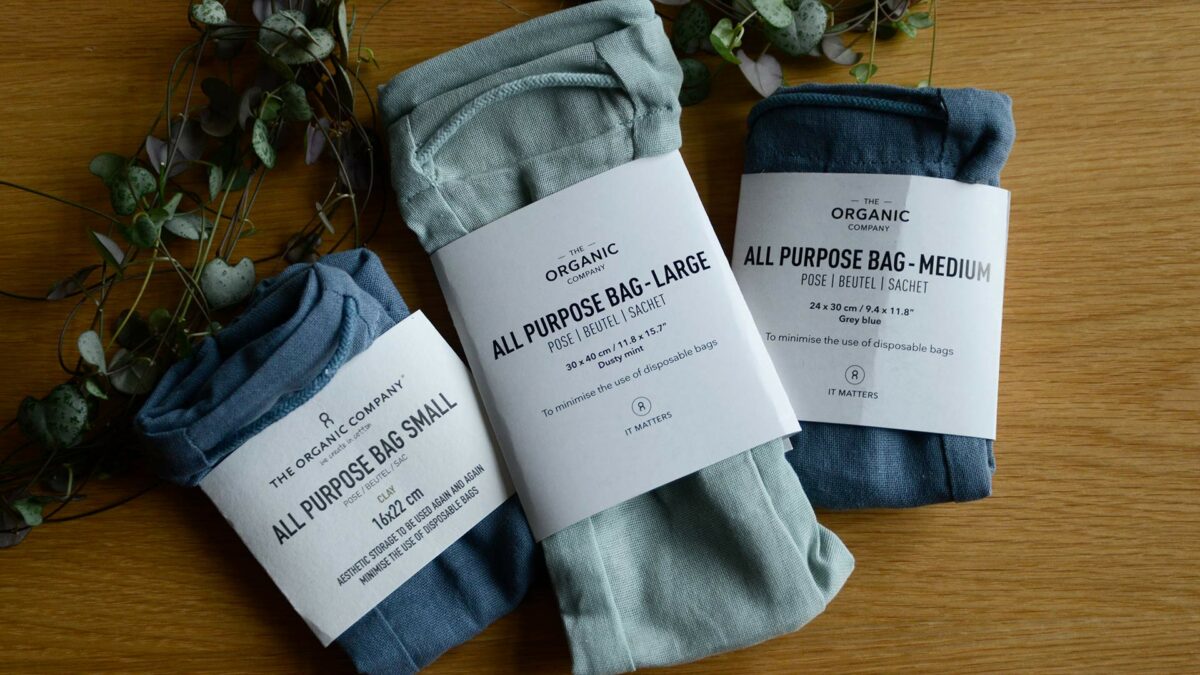 Organic Reusable Bags Blue Set