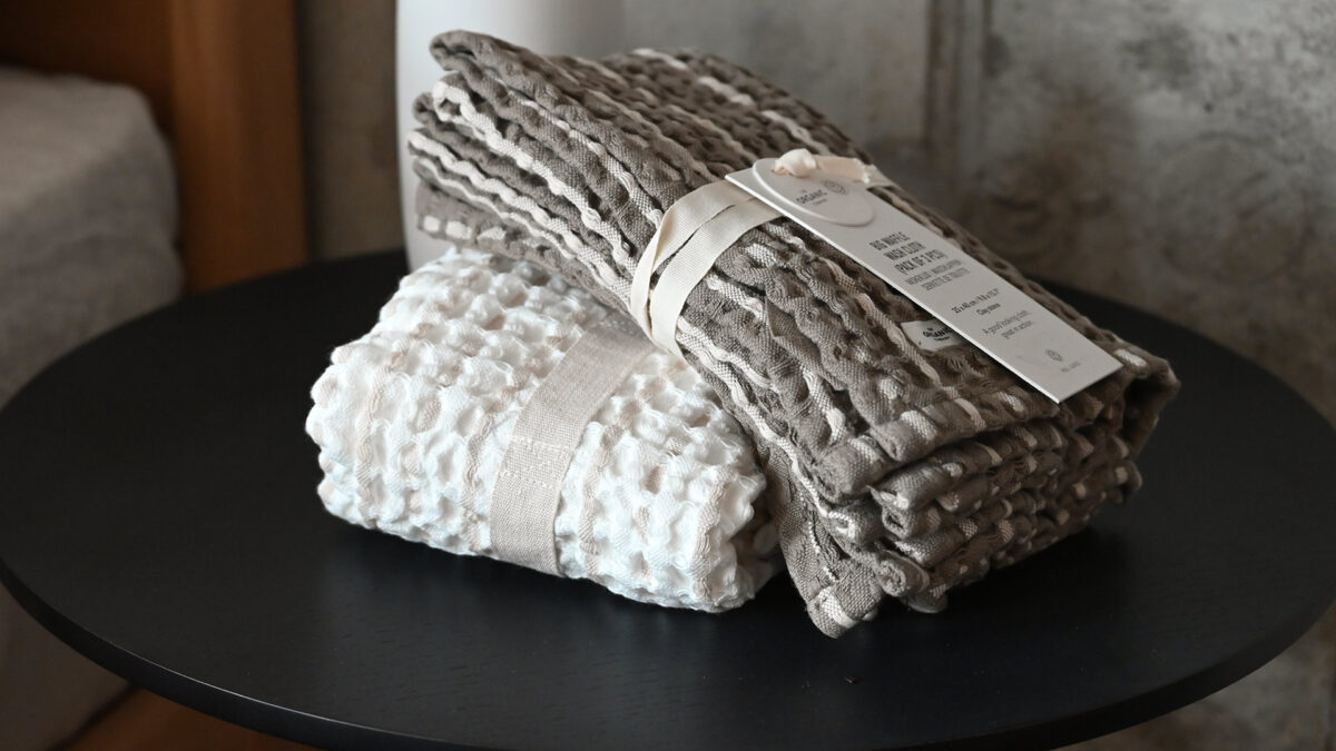 Organic Cotton Waffle Stripe Towels - Image 4