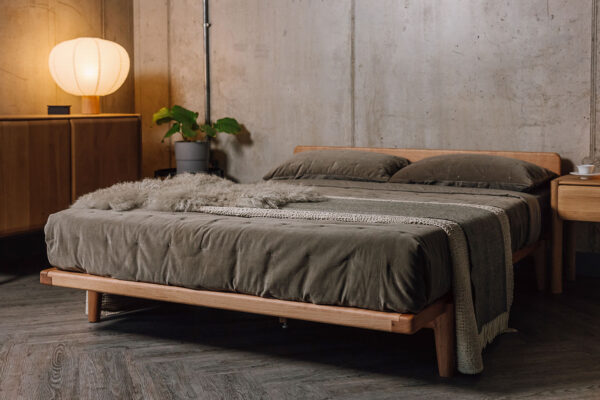 Osaka Handmade Japanese Style Bed - With Headboard