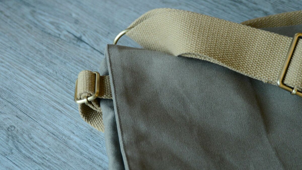 Oversized Satchel Bag Khaki Green Strap Detail