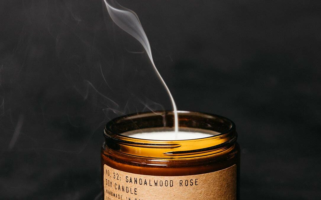 P.F scented candles - sandalwood rose