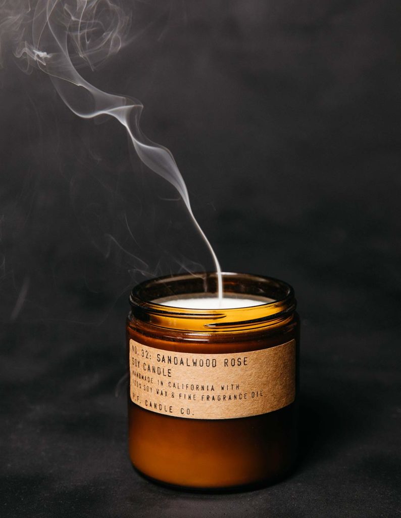 P.F scented candles - sandalwood rose