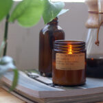 P.F. scented candles - teakwood and tobacco