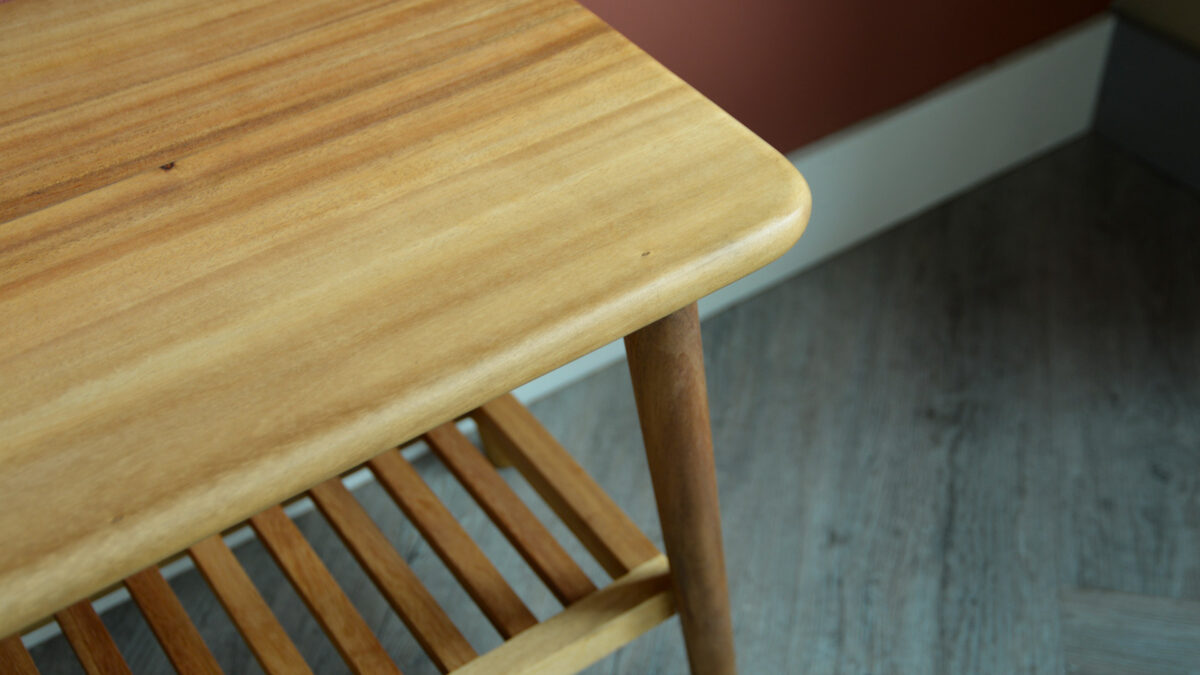 PR Home Mid Century Storage Bench corner detail