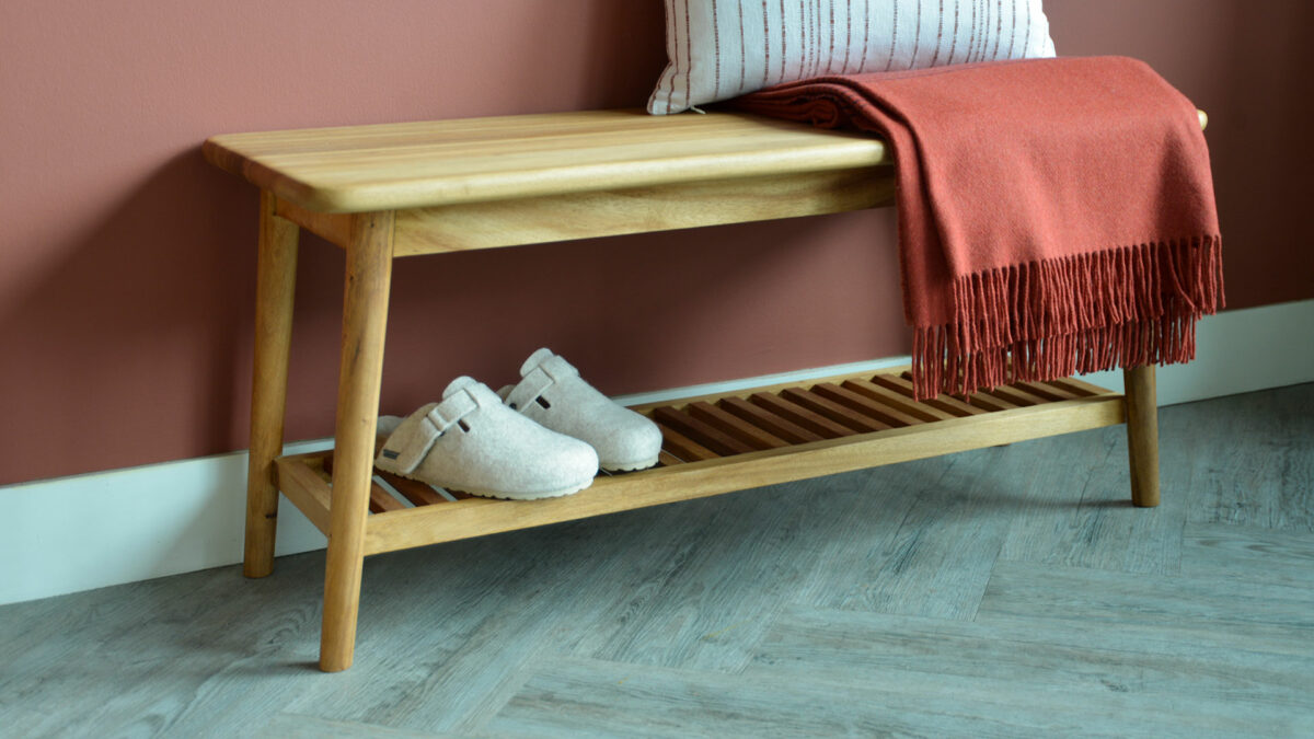 PR Home Mid Century Storage Bench with accessories 2