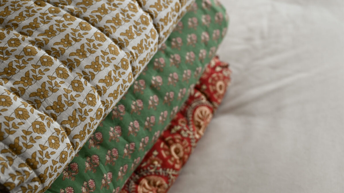Floral Padded Throws - 3 Colours - Image 2