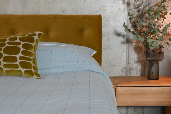 Pale Blue Squares Cotton Duvet Set