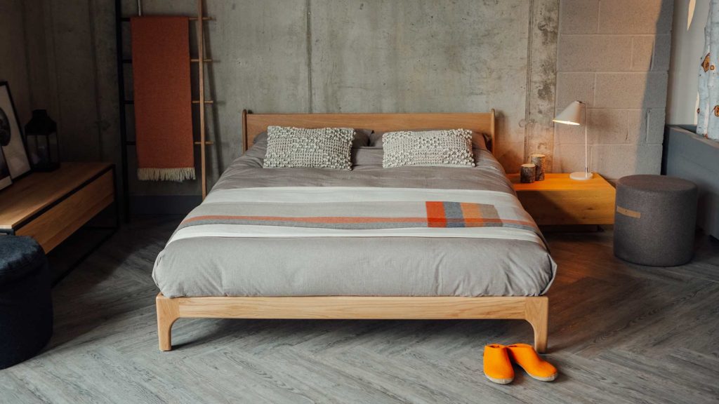 Pimlico low wooden bed in solid oak