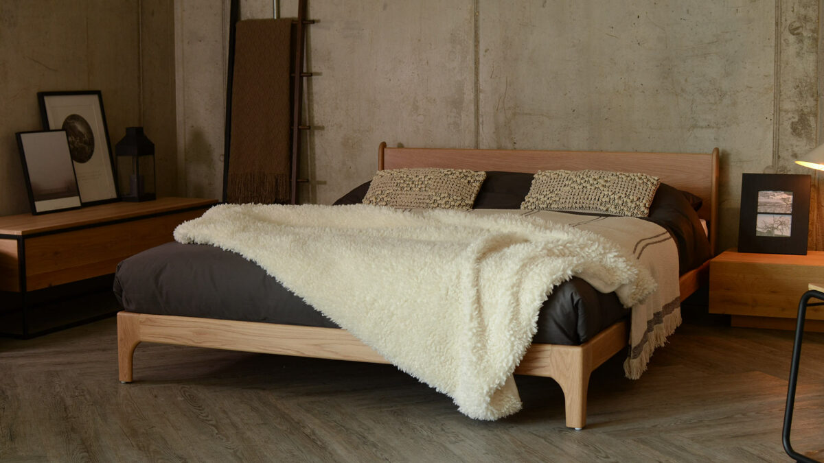 Scandinavian look wooden Pimlico bed in Oak. Comes in a range of sizes and wood choices.