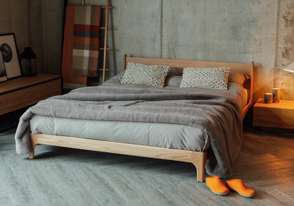 Grey Luxury Faux Fur Bedspread Bedding Natural Bed Company