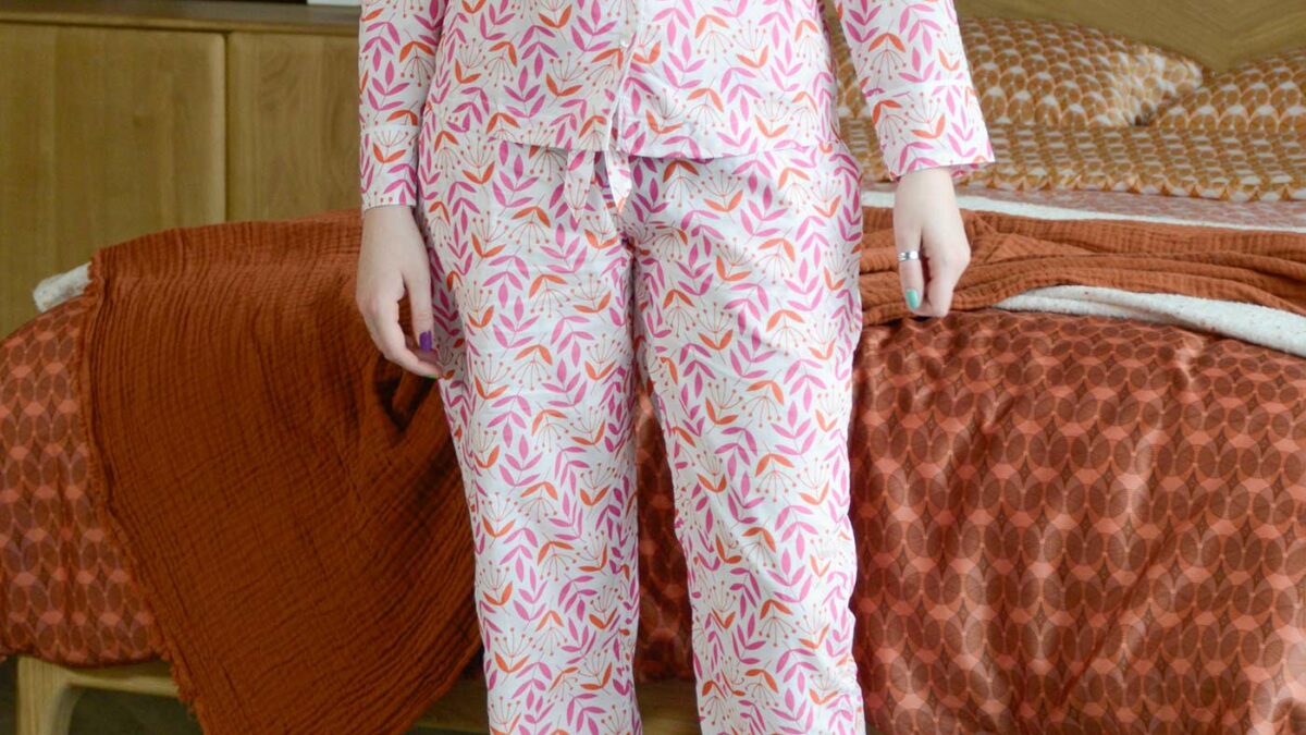 Pink Orange PJs Full Length PORTRAIT
