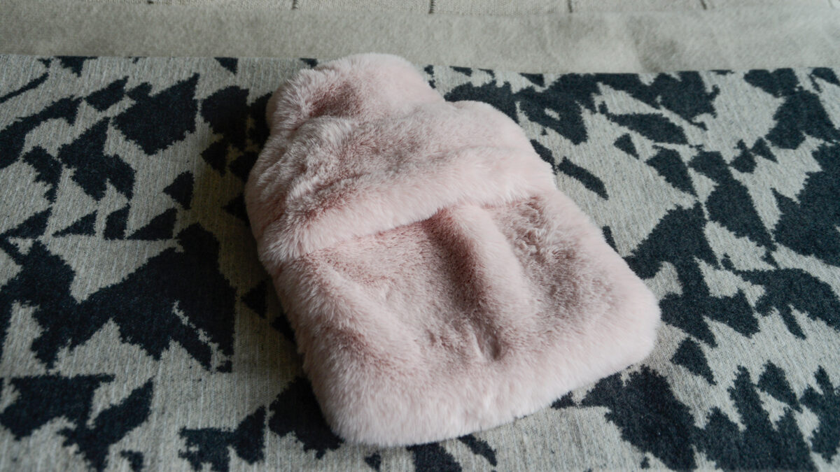 Faux Fur Hot Water Bottle - Blush Pink
