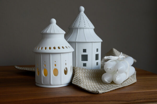 Porcelain Christmas Candle Holders