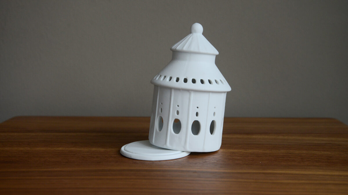 Porcelain Tealight Holder - Lighthouse Design.