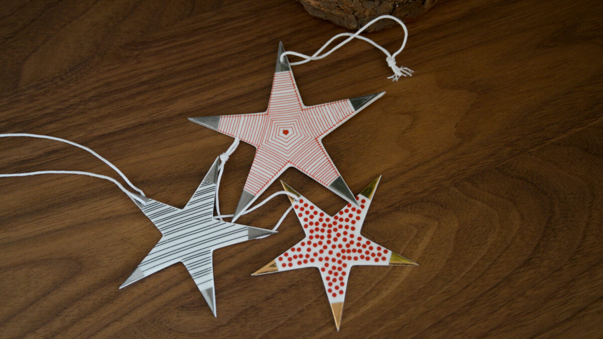 Porcelain Star Christmas Decorations