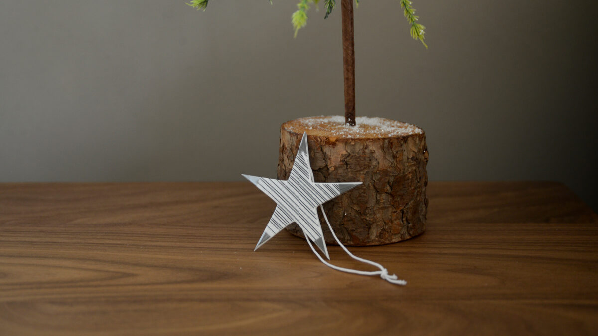 Porcelain Star Christmas Decorations Black Stripe Star