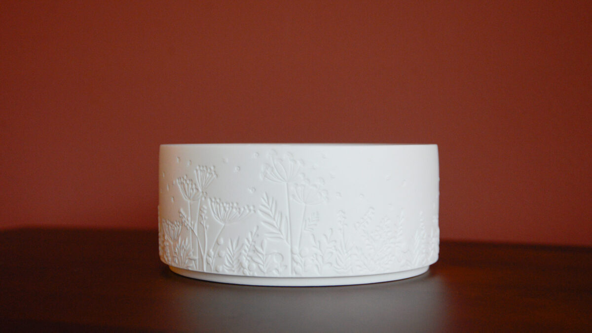 Matte Porcelain Mini Vases & Bowl - Floral Design - Image 5