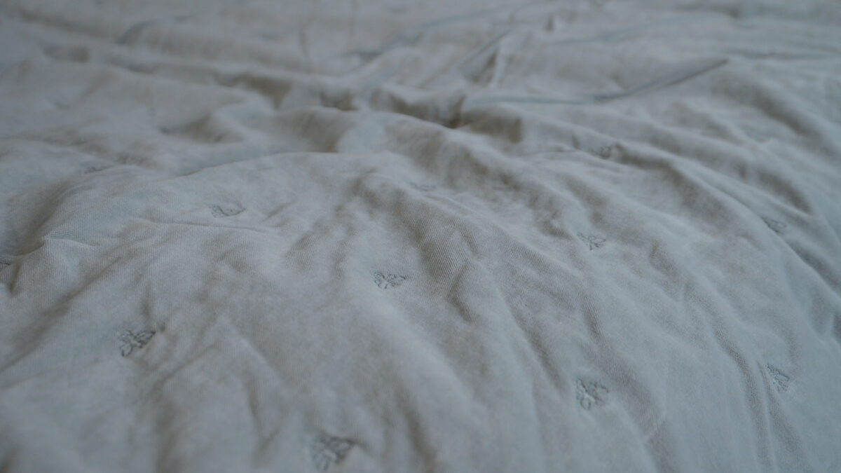 Raine Humble Bee Velvet Throw Sky Grey Close Up
