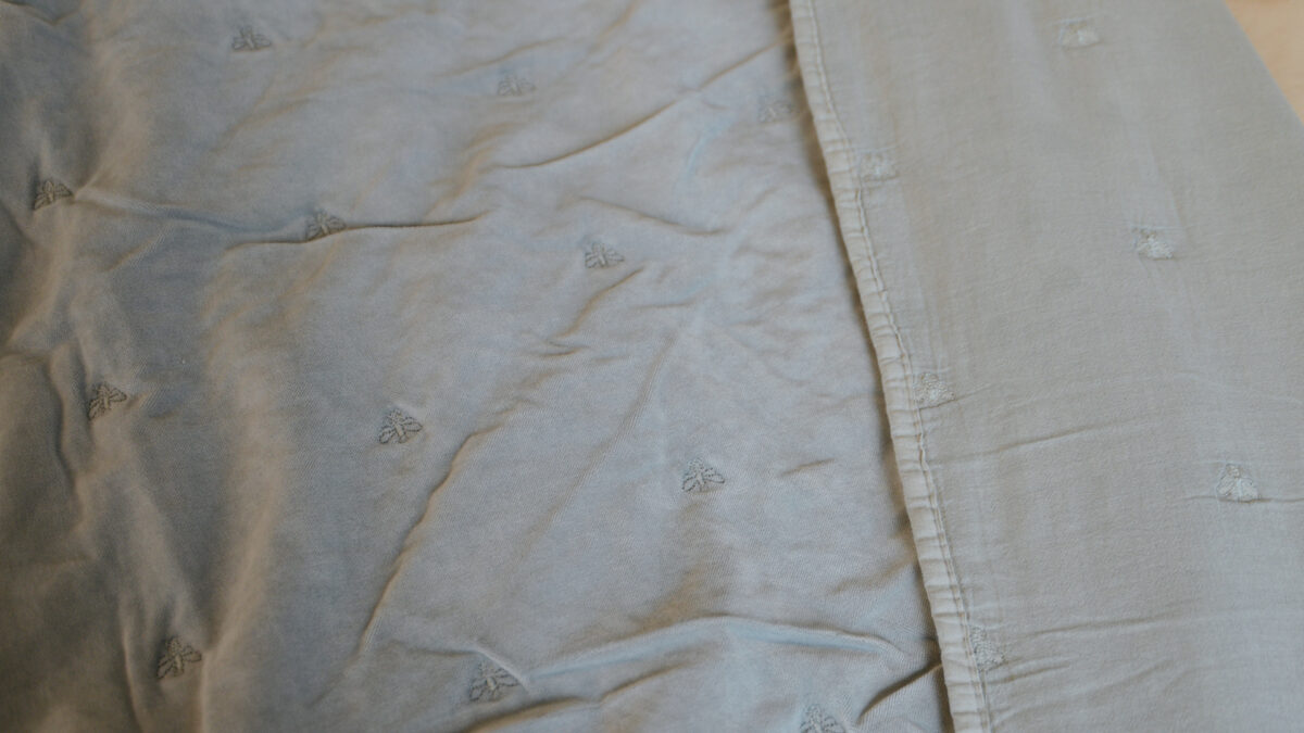 Raine Humble Bee Velvet Throw Sky Grey Front Back