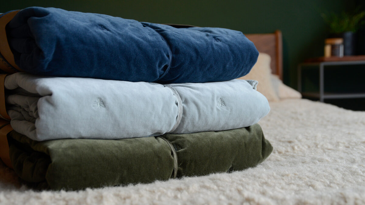 Raine Humble Bee Velvet Throws Stack