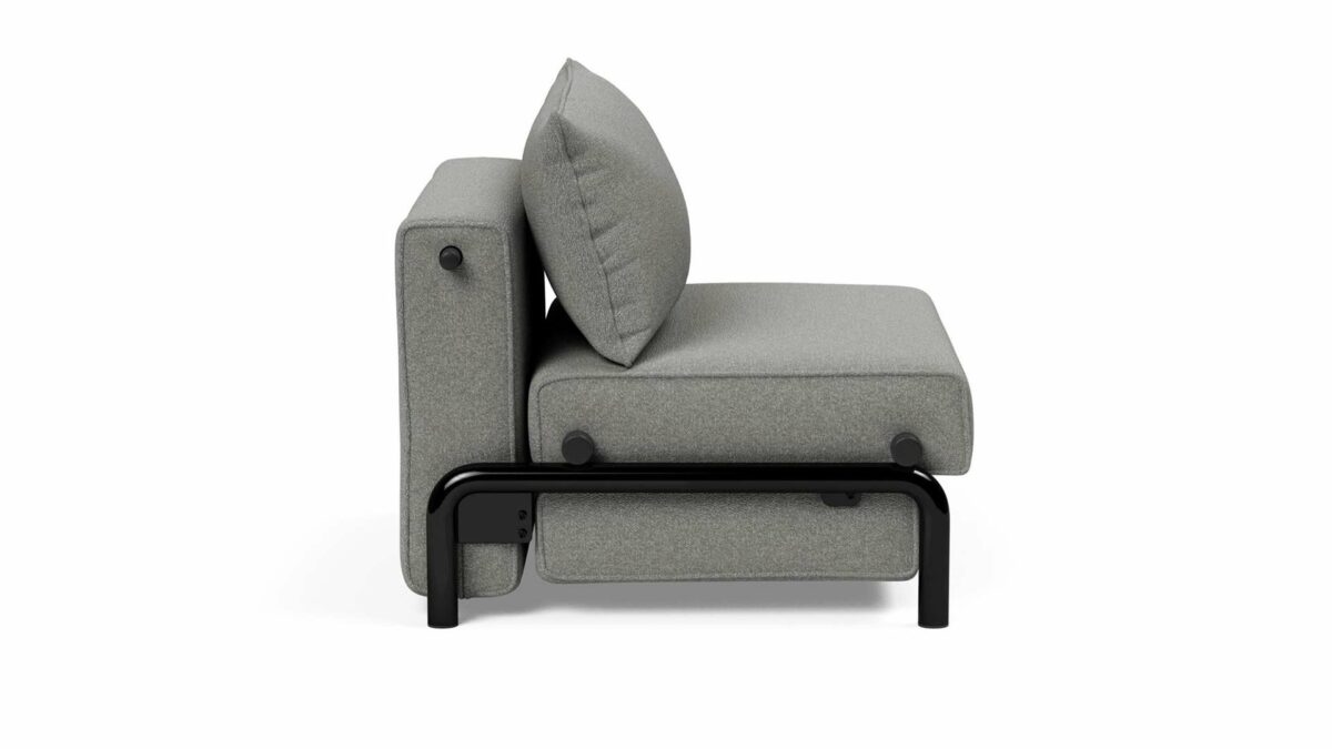 Ramone modern sofa bed Single, shown as a chair and from the side