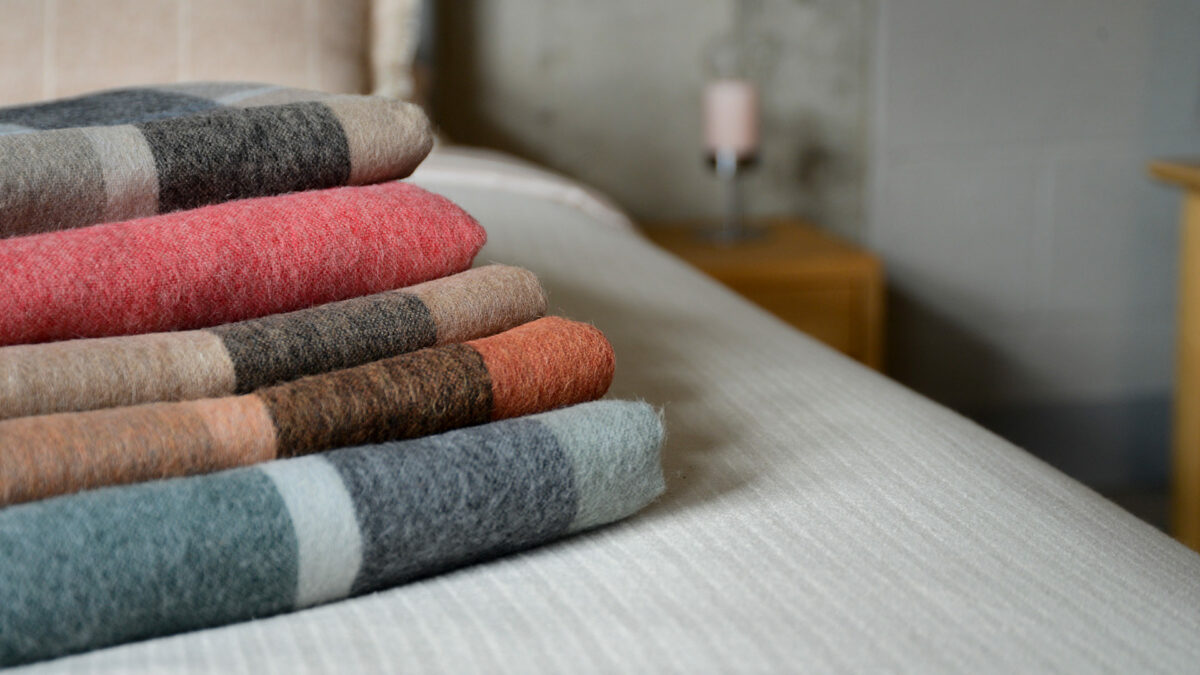 Recycled Alpaca multi-colour wool Throws - in a choice of colours