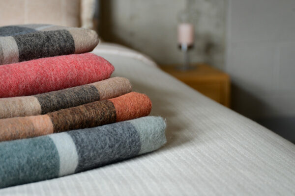 Recycled Alpaca multi-colour wool Throws - in a choice of colours