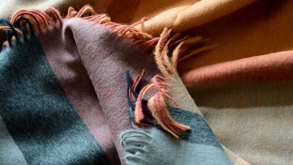 Recycled Alpaca Wool Throws Terracotta Fringe Detail