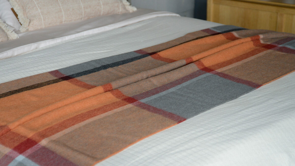 Recycled Alpaca Wool multi colour Throws - Terracotta