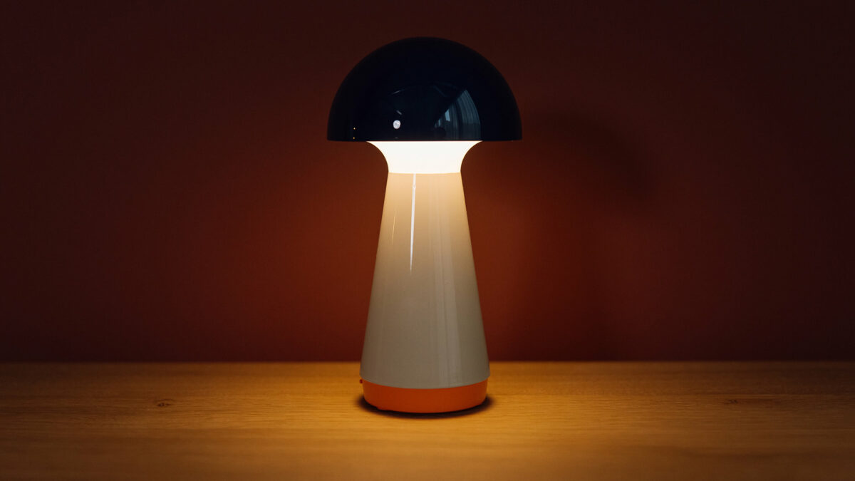 Remember navy ivory and orange lamp
