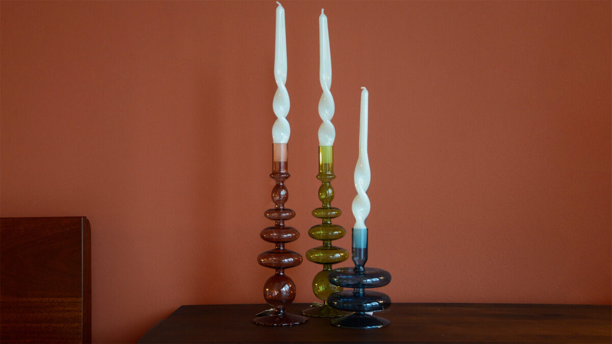 Colourful Retro Candlestick Holders