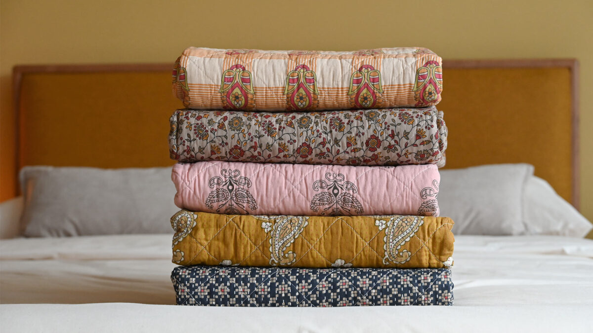 Retro Quilted Throws - Warm Tones