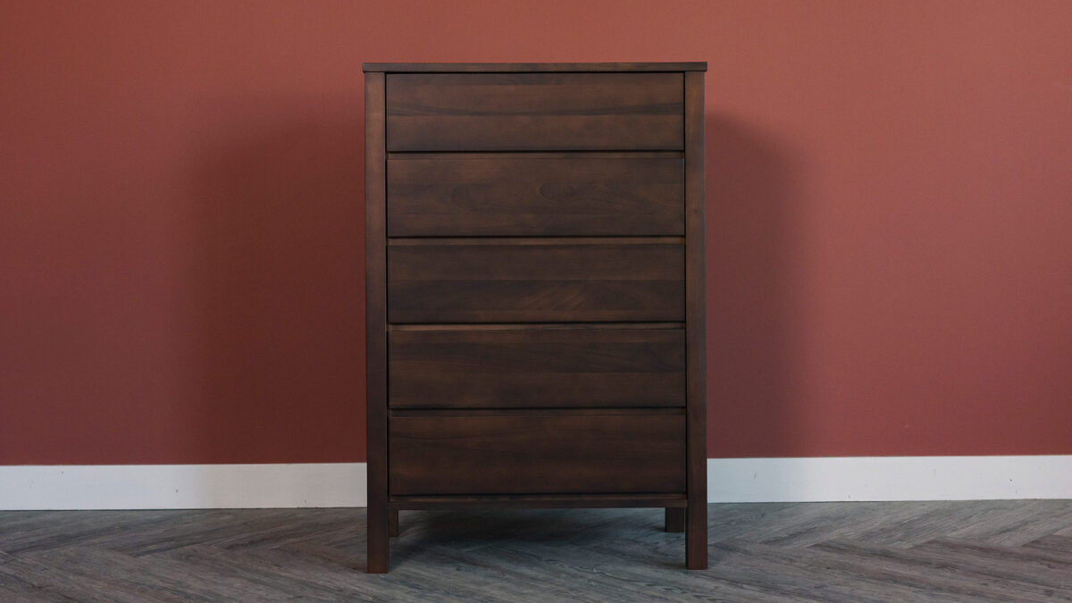 Shaker 5 drawer chest smoked walnut