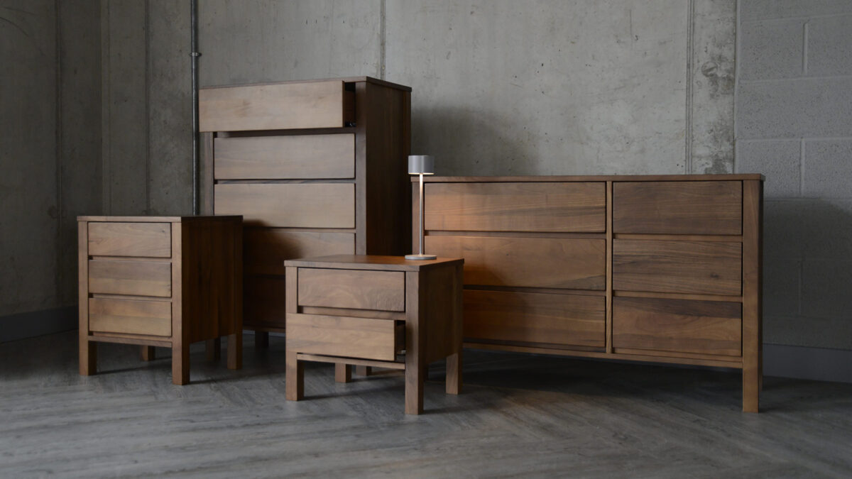 Black Lotus Shaker Collection - Walnut 2 Drawer Bedside Unit - Image 6