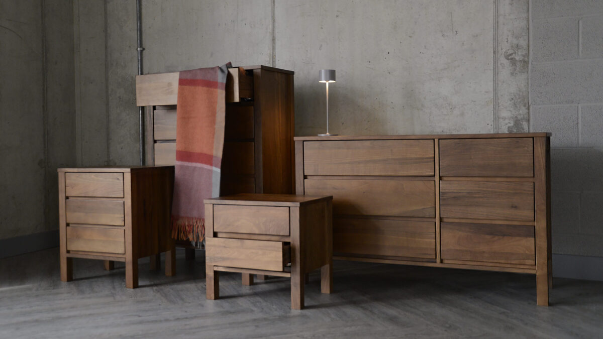 Black Lotus Shaker Collection - Walnut 2 Drawer Bedside Unit - Image 3