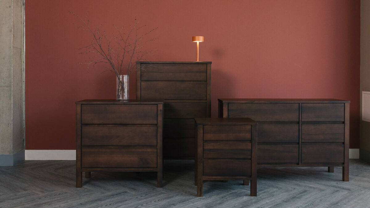 Shaker style drawers smoked walnut collection